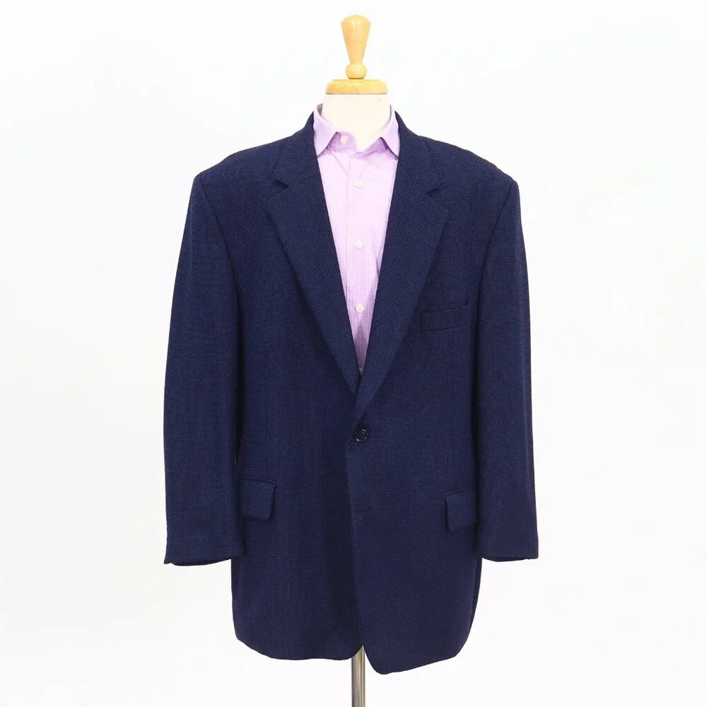 Pronto Uomo 48R Blue Blazer Sport Coat Jacket 2-Button Solid Y097